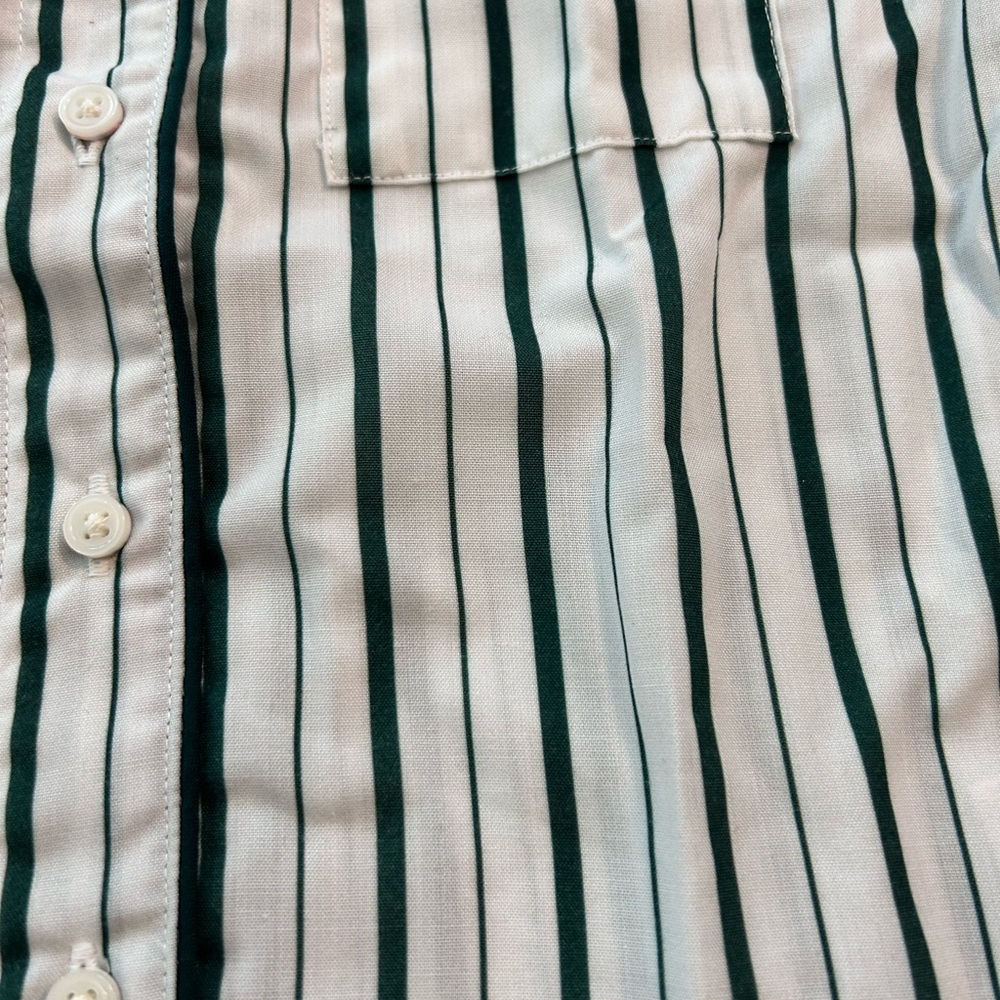 NWT J. Crew Kids Green and White Striped Pajama Set Size M (8-9) - Picture 3 of 8